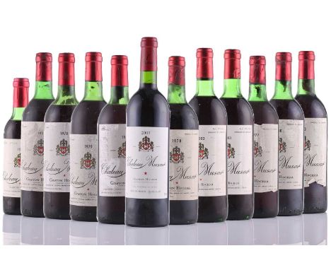Eleven bottles of Chateau Muscar Gaston Hochar, of various vintage, comprising 1970 (x1), 1977 (x2), 1979 (x2), 1980 (x3), 19
