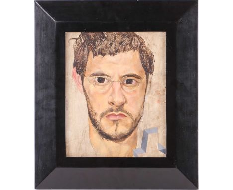 James Hague (b.1970), 'Portrait of Dave', oil on board, 24.5 cm x 19.5 cm in an ebonised frame.Private collection