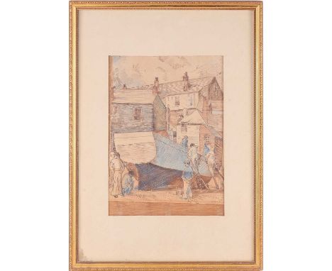 Alfred Aaron Wolmark (1877 - 1961), 'St Ives', signed, titled and dated 1921, pencil &amp; watercolour, 35cm x 25cmA fine sli