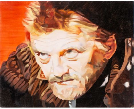 James Hague (b.1970), untitled portrait, oil on board, 27 cm x 34 cm, unframed.