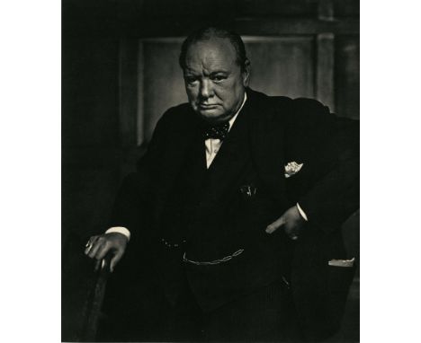 Yousuf Karsh (Armenian/Canadian, 1908-2002). "Winston Churchill". Original vintage photogravure. 1941. Printed 1959. Stamped 
