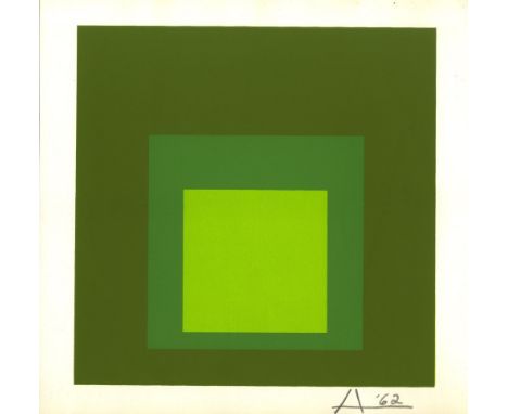 Josef Albers (German/American, 1888 - 1976). "Tuscany: Homage to the Square [miniature edition]". Original color silkscreen. 