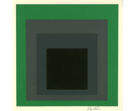 Josef Albers (German/American, 1888 - 1976). "Grisaille and Patina: Homage to the Square [miniature edition]". Original color