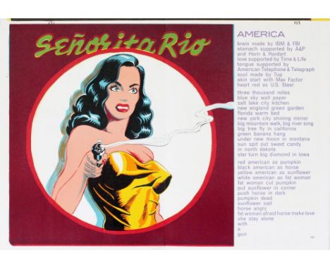 Mel Ramos (American, b.1935). "Señorita Rio". Color lithograph. 1963. Edition of 2,000. White wove paper. The full sheet. Fin