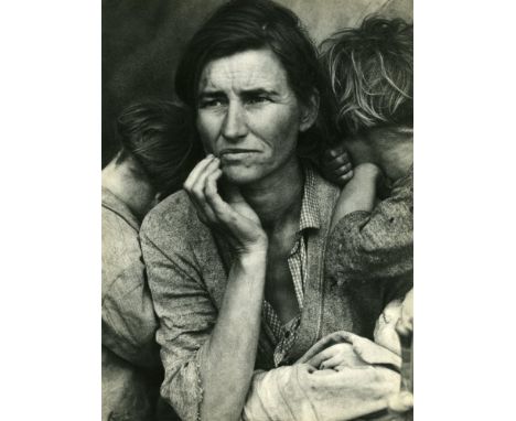 Dorothea Lange (American, 1895 - 1965). "Migrant Mother, Nipomo, California". Original vintage photogravure. 1936. Printed 19