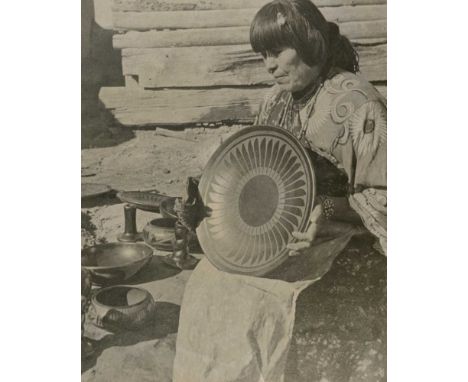 Laura Gilpin (American, 1891-1979). "The Potter of San Ildefonso [Maria Martinez]". Vintage silver gelatin print. c1948. Prin