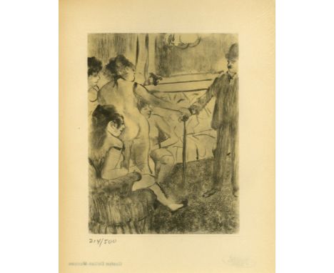 Edgar Degas (French, 1834 - 1917). "Un client serieux". Original duogravure, after the monotype. 1877. Printed 1948. Numbered