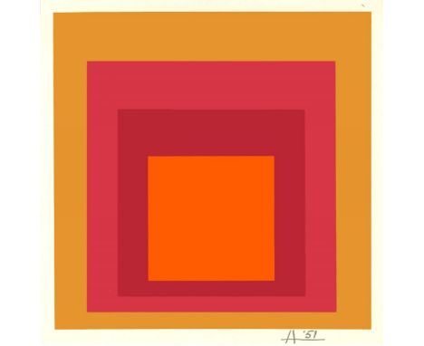 Josef Albers (German/American, 1888 - 1976). "La Tehuana: Homage to the Square [miniature edition]". Original color silkscree