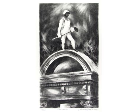 Lawrence Beall Smith (American, 1909 - 1989). "Demolition [FIVE IMPRESSIONS]". Original lithograph. 1985. Signed, dated, titl