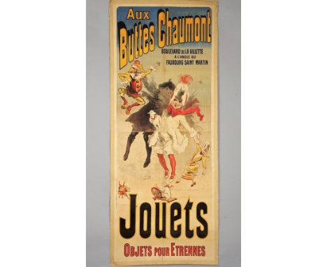 Jules Cheret (French, 1836 - 1932). "Aux Buttes Chaumont/Jouets [Chaix, Paris]". Original vintage color lithograph. 1888. Sig