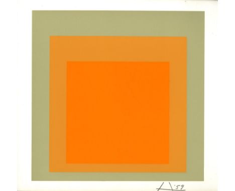 Josef Albers (German/American, 1888 - 1976). "Solstice: Homage to the Square [miniature edition]". Original color silkscreen.