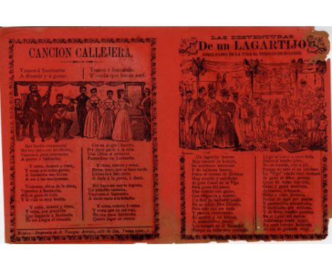 Jose Guadalupe Posada (Mexican, 1852 - 1913). "Las Desventuras de un Lagartijo". Relief engraving. c1904. Edition unknown; fe