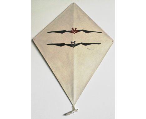 Francisco Toledo (Mexican, 1940-2019). "Los Murcielagos ["Art Kite" (papalote) with paper tail]". Color stencil cut. c2009. S