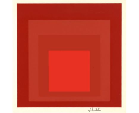 Josef Albers (German/American, 1888 - 1976). "R-III, a-4: Homage to the Square [miniature edition]". Original color silkscree