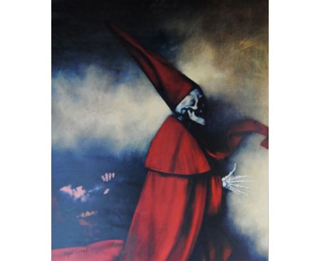 Rafael Coronel (Mexican, 1931-2019). "El Tastoan y la Niña de Jerez [detail]". Color offset lithograph. Printed 2003. Signed 