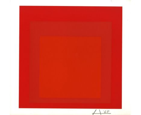 Josef Albers (German/American, 1888 - 1976). "Votive: Homage to the Square [miniature edition]". Original color silkscreen. 1