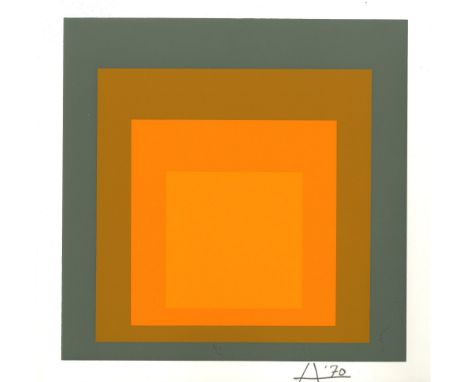 Josef Albers (German/American, 1888 - 1976). "Profuse: Homage to the Square [miniature edition]". Original color silkscreen. 