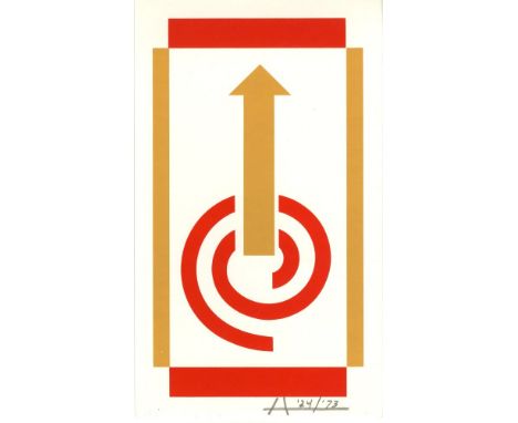 Josef Albers (German/American, 1888 - 1976). "Design for a Coat of Arms for Bottrop [miniature edition]". Original color silk