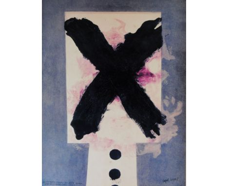 Rafael Coronel (Mexican, 1931-2019). "Autorretrato en New York". Color offset lithograph. Printed 2003. Signed with the signa