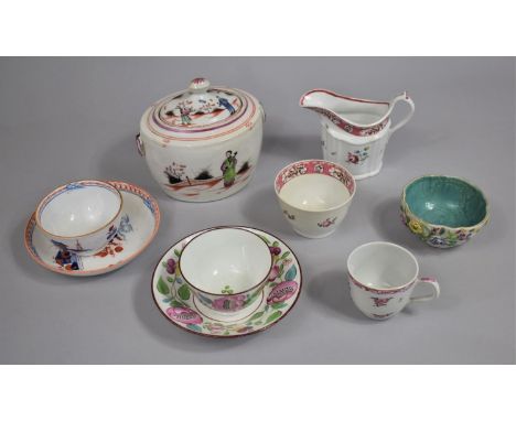 A Collection of 18th/9th Century English Porcelain to Comprise New Hall Sugar Box, Circa 1810, Georgian Creamer and Matching 