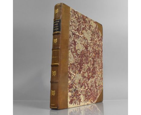 A Re-bound Volume, British Deer and Their Horns by John Guille Millais, First Edition 3/4 Leather with Marbled Boards Publish