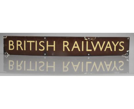 A British Railways (Western region) Brown and Cream Enamel Sign, 68.5x10.5cms 
