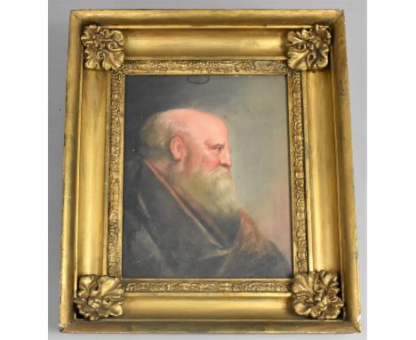 A Gilt Framed Portrait of Bearded Gent in Robe, 20x26cms 