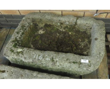 A stone rectangular Garden Trough, 30 x 18in
