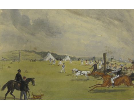*ENGLISH SCHOOL. Knickerbocker Match, Bullingdon, Oxford, Summer term, 1864, with pencil inscription on mount as title, water