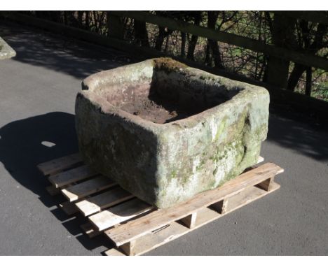 A large antique stone Trough, approx 3ft x 2ft 4in x 1ft 5in