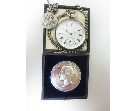 A Victorian silver cased Pocket Watch with white enamel dial and subsidiary seconds dial, lever escapement by C Wood, Chelmsf