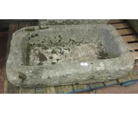 A stone rectangular Garden Trough, 33 x 16in 