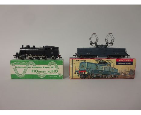 A boxed Hornby Acho No.636 2-6-2 locomotive and a boxed No.6390 Bo-Bo electric Pantograph locomotive