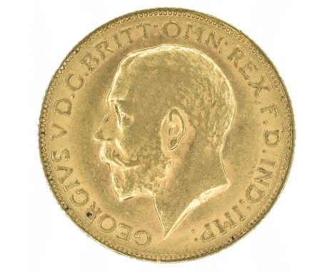 King George V, Sovereign, 1911. King George V, Sovereign, 1911, Bare head l. R. St. George and dragon, London Mint, edge mill