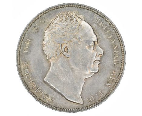 King William IV, Halfcrown, 1834. King William IV, Halfcrown, 1834, Bare head. WW in script on trun. R. Shield on mantle, edg