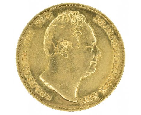 King William IV, Sovereign, 1835. King William IV, Sovereign, 1835, Second bust r. R. Crowned shield, edge milled, gold, weig