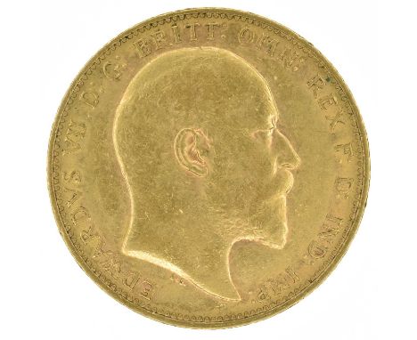 King Edward VII, Sovereign, 1905, Melbourne Mint. King Edward VII, Sovereign, 1905, Bare head r. R. St. George and dragon, M 