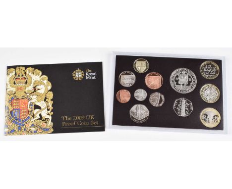 The Royal Mint 2009 UK Proof Coin Set. The Royal Mint 2009 UK Proof Coin Set, 12 coins from £5 to 1p, including a 2009 Kew Ga