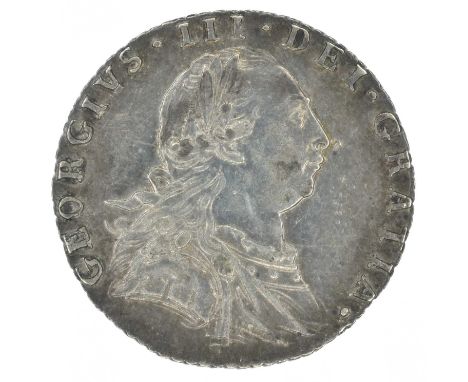 King George III, Sixpence, 1787, with semee of hearts. King George III, Sixpence, 1787, Laureate and draped bust r. R. with s