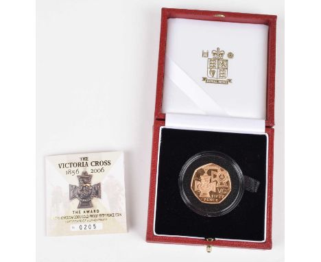 2006 Royal Mint, Gold Proof Fifty Pence, 150th Anniversary of the Institution of the Victoria Cross. 2006 Royal Mint, Gold Pr