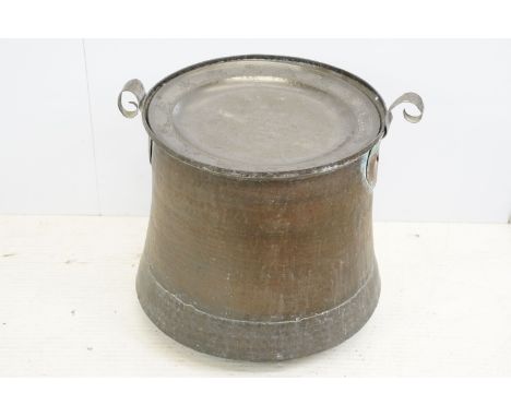Michiel Adriaansz de Ruiter 1607 - 1676, Dutch States Navy officer pewter platter, 39cm diameter together with a large copper