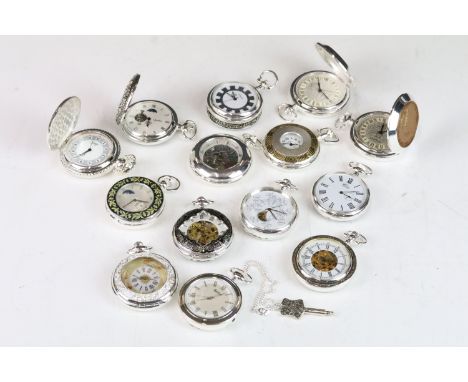Collection of fourteen manual wind pocket watches 