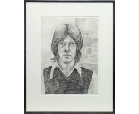 * PETER HOWSON OBE (SCOTTISH b 1958), SELF PORTRAIT pencil on paper, signed and dated '74 42cm x 29cm Mounted, framed and und