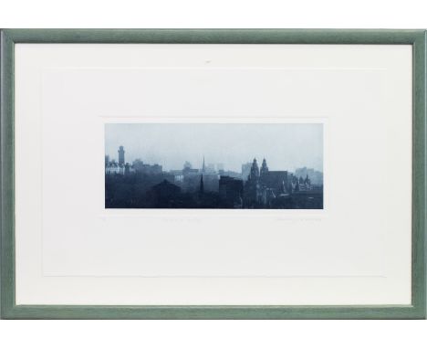 * HARRY MAGEE (SCOTTISH CONTEMPORARY), SILENT CITY etching, signed, titled and numbered 7/50 12cm x 32cm Mounted, framed and 