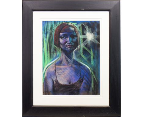 * FRANK MCFADDEN (SCOTTISH b 1972), PORTRAIT OF A LADY pastel on paper, signed 60cm x 45cm Mounted, framed and under glass