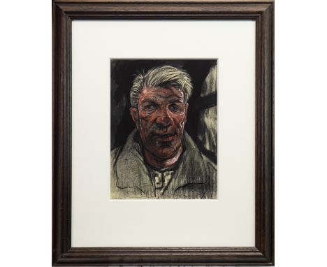 * PETER HOWSON OBE (SCOTTISH b 1958), ELIA pastel on paper, signed 30cm x 23cm Mounted, framed and under glass