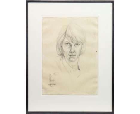 * PETER HOWSON OBE (SCOTTISH b 1958), SELF PORTRAIT 1 pencil on paper, signed and dated '71 41cm x 29cm Mounted, framed and u