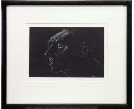 * PETER HOWSON OBE (SCOTTISH b 1958), PIERCING STARE pastel on paper, signed; dated 2005 on label verso 18cm x 28cm Mounted, 