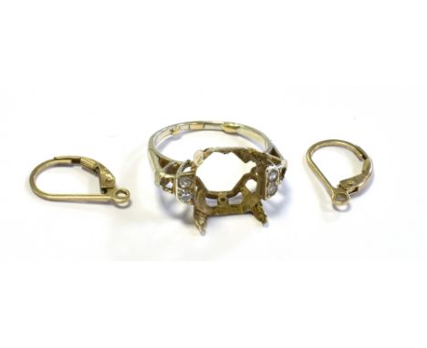 PLATINUM &amp; DIAMOND RING platinum ring with 9ct gold claws, set with four single cut diamonds, estimated 0.08 carats (cent