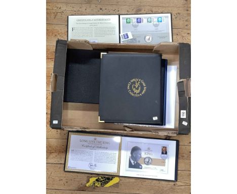 Collection of coin covers, FDCs etc inc 2022 and 2023 silver Britannia King Charles FDC Westminster wallets, The First Commem